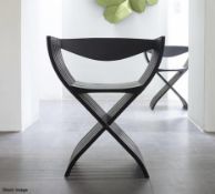 1 x LIGNE ROSET 'Curule' Designer Chair in Black with Leather Backrest - Original Price £1,285.00