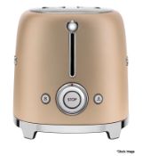 1 x SMEG 50S Style 2-Slot Toaster - Matte Champagne - Original Price £189.00 - Ref: HNB731/6768942/