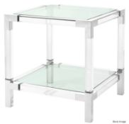1 x EICHHOLTZ 'Royalton' Luxury Bauhaus-Inspired Side Table in Clear acrylic with Nickel Accents -