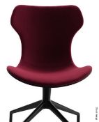 1 x B&B ITALIA 'Papilio Shell' Italian Leather Designer Swivel Chair in Wine - Original Price £1,045