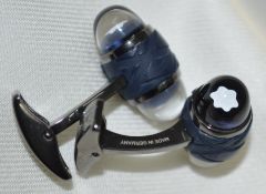1 x MONTBLANC StarWalker Cufflinks in Steel and Lacquer - Original Price £420.00 - Ref: HNB749