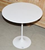 1 x KNOLL SAARINEN 'Tulip ' Round Designer Occasional Table in White - Original Price £2,600