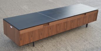 1 x PORADA 'Matics' Italian Designer Media TV Unit Topped in Black Sahara Marble