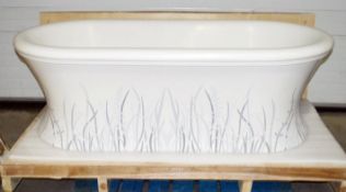 1 x APAISER 'Emerald' Luxury Composite Stone Bath with External Leaf Design - Original Price £4,