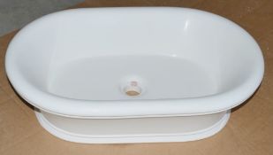 1 x APAISER Luxury Composite Stone Basin with Pop-up Waste in a Glacier White Matt Finish - Original