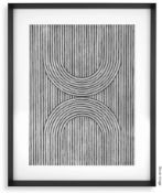 1 x EICHHOLTZ 'Cedar Grooves' Large Wooden Framed Modern Abstract Wall Art Print - Original Price £