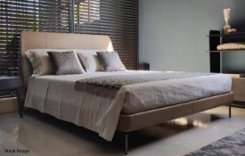 1 x POLTRONA FRAU 'Coupe' Designer Luxury Leather Upholstered Bed, 180x200cm - Original Price £9,280