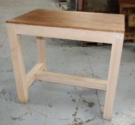 1 x Large 1.1m Restaurant Poseur Bar Dining Table with Stretcher / Footrest - Dimensions: H98 x W110