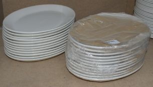 24 x Steelite Oval Dinner Plates - Size: 28 x 22 cms - Includes New and Used Plates