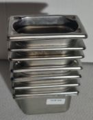 8 x Stainless Steel 1/9 Gastro Pans - Size: H10 x 10.5 x 17.5 cm