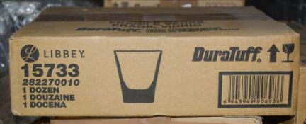 12 x Libbey DuraTuff Panelled Tumbler Rocks Drinking Glasses - Type: 15624 - New Boxed Stock