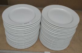 39 x Superwhite Wide Rim 23cm Porcelain Plates