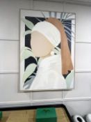 1 x CH Contemporary Girl with a Pearl Earring Framed Art Print on Canvas