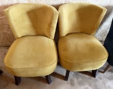 Bespoke Velvet Hand-Upholstered Chair in Mustard Yellow - Made in the UK - Original Price £500.00