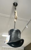 1 x CH Genuine Leather and Hair-on Hide Top Hat Pendant Light Fitting - Original Price £175.00