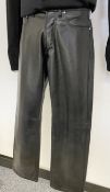 1 x VERSACE COUTURE Men's Black Leather Jeans - Made in Italy - Size 30 - Ref: LB548 - CL1020 - NO