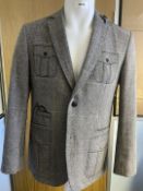 1 x DESIGUAL Men’s Graphic Embroidered Blazer – Original Value £300.00 - Size EU50 / UK40 (Medium) -