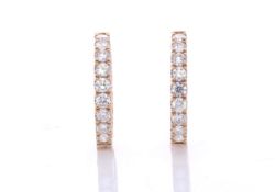 18ct Rose Gold Hoop Diamond Earring 1.58 Carats