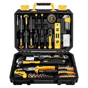 RRP £39.19 DEKO Tool Kit Set Box 100 Pieces Home Repair DIY Tools