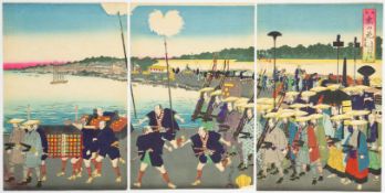 Chikanobu, Daimyo Procession, Edo, Meiji Art
