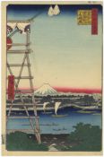 Hiroshige I, Temple, Views of Edo, Japanese Print