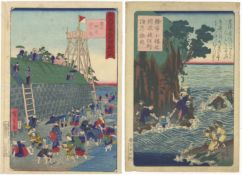 Hiroshige III, Kuniteru, Set of 2 Japanese Prints