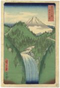 Hiroshige I Utagawa, Mt Fuji, Waterfall, Ukiyo-e