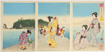 Nobukazu, Beauties at Enoshima, Japanese Art