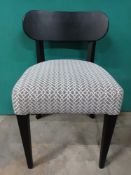 Wooden Fabric Dining Chair - Black & Grey