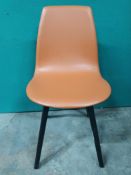 Satelliet Leather Dining Chair - Orange