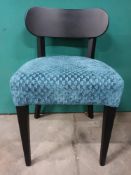 Wooden Fabric Dining Chair - Blue & Black