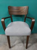 Wooden Fabric Dining Chair - Grey