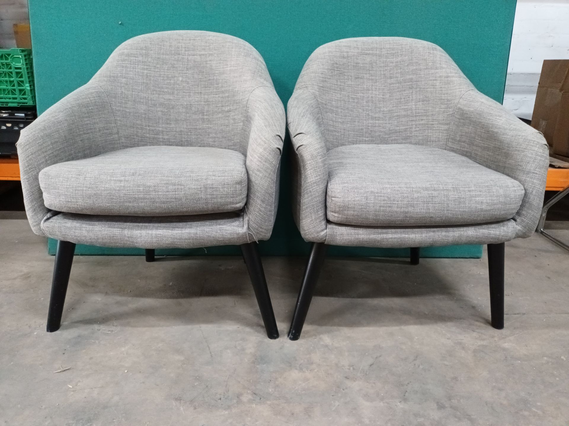 2 x Fabric Office Armchairs - Stone Grey - Image 6 of 6