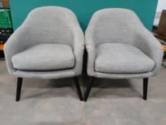 2 x Fabric Office Armchairs - Stone Grey
