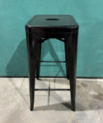 6 x Black Metal Bar Stools