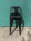 12 x Black Metal Bar Stools