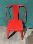 5 x Red Metal Dining Chairs