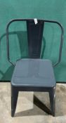 9 x Grey Metal Dining Chairs