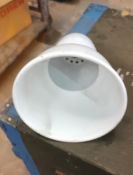 Quantity of White Metal Enamelled Lampshades