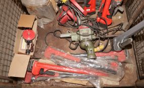 Quantity of Workshop/Engineering Tooling | Incl: Stillsons, Drills, Theodolite Stand