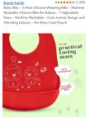 500 x Of 3 Pack Silicon Bib
