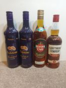 4 x Mixed Lot Of Spirits - 1 x Southern Comfort - 1 x Havana Club - 2 x Passini