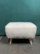 Jysk White Fluffy Fabric Foot Rest