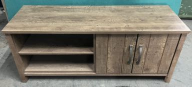 Dark Wood Effect 2 Door Tv Cabinet