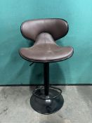 3 x Brown Faux Leather Bar Stools