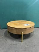 Oak Round Rotating Coffee Table