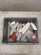 Box Of Various Electrical Components Such As 12-Way Terminal Connector Strips & Various Industrial P