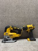 2x Dewalt Power Tools Being - Dewalt DCS334 18V XR Brushless Jigsaw - Dewalt DCE530 18V XR Heat Gun