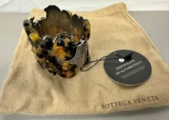 Pre-Owned Bottega Veneta Gothic Style Bangle Tortoise  Silver Sterling