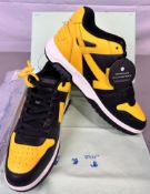 Pre-Owned Off White Out Of Office Sneaker Black / Yellow Leather EU 45 UK 11